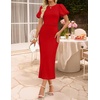 image:imageZESICA Womens Summer Short Sleeve Bodycon Cocktail Formal DressRed