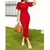 image:imageZESICA Womens Summer Short Sleeve Bodycon Cocktail Formal DressRed
