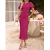 image:imageZESICA Womens Summer Short Sleeve Bodycon Cocktail Formal DressRose