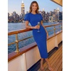 image:imageZESICA Womens Summer Short Sleeve Bodycon Cocktail Formal DressRoyalblue