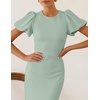 image:imageZESICA Womens Summer Short Sleeve Bodycon Cocktail Formal DressSage
