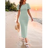 image:imageZESICA Womens Summer Short Sleeve Bodycon Cocktail Formal DressSage