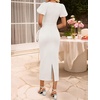 image:imageZESICA Womens Summer Short Sleeve Bodycon Cocktail Formal DressWhite