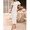 image:imageZESICA Womens Summer Short Sleeve Bodycon Cocktail Formal DressWhite