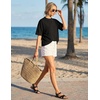 image:imageZESICA Womens Summer Short Sleeve Loose Knit Sweaters TopsBlack