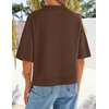 image:imageZESICA Womens Summer Short Sleeve Loose Knit Sweaters TopsCoffee
