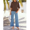 image:imageZESICA Womens Summer Short Sleeve Loose Knit Sweaters TopsCoffee