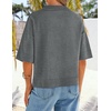 image:imageZESICA Womens Summer Short Sleeve Loose Knit Sweaters TopsDarkgrey