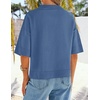 image:imageZESICA Womens Summer Short Sleeve Loose Knit Sweaters TopsDustyblue