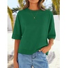 image:imageZESICA Womens Summer Short Sleeve Loose Knit Sweaters TopsGreen
