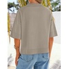 image:imageZESICA Womens Summer Short Sleeve Loose Knit Sweaters TopsKhaki