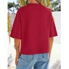 image:imageZESICA Womens Summer Short Sleeve Loose Knit Sweaters TopsRed