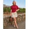 image:imageZESICA Womens Summer Short Sleeve Loose Knit Sweaters TopsRed