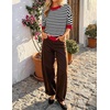 image:imageZESICA Womens Summer Short Sleeve Loose Knit Sweaters TopsStripes