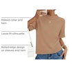 image:imageZESICA Womens Summer Short Sleeve Loose Knit Sweaters TopsToffee