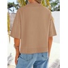 image:imageZESICA Womens Summer Short Sleeve Loose Knit Sweaters TopsToffee