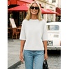 image:imageZESICA Womens Summer Short Sleeve Loose Knit Sweaters TopsWhite
