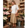 image:imageZESICA Womens Summer Short Sleeve Loose Knit Sweaters TopsWhite