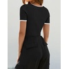 image:imageZESICA Womens Summer Short Sleeve Square Neck Business TopsBlack