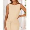 image:imageZESICA Womens Summer Sleeveless Bodycon Mesh Maxi DressesApricot