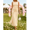 image:imageZESICA Womens Summer Sleeveless Bodycon Mesh Maxi DressesApricot