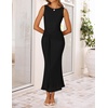 image:imageZESICA Womens Summer Sleeveless Bodycon Mesh Maxi DressesBlack