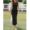 image:imageZESICA Womens Summer Sleeveless Bodycon Mesh Maxi DressesBlack