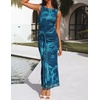 image:imageZESICA Womens Summer Sleeveless Bodycon Mesh Maxi DressesDarkblue