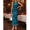 image:imageZESICA Womens Summer Sleeveless Bodycon Mesh Maxi DressesDarkblue