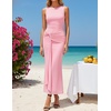 image:imageZESICA Womens Summer Sleeveless Bodycon Mesh Maxi DressesPink