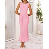 image:imageZESICA Womens Summer Sleeveless Bodycon Mesh Maxi DressesPink