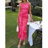 image:imageZESICA Womens Summer Sleeveless Bodycon Mesh Maxi DressesRose