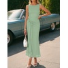 image:imageZESICA Womens Summer Sleeveless Bodycon Mesh Maxi DressesSage