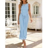 image:imageZESICA Womens Summer Sleeveless Bodycon Mesh Maxi DressesSky