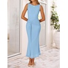 image:imageZESICA Womens Summer Sleeveless Bodycon Mesh Maxi DressesSky