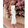 image:imageZESICA Womens Summer Sleeveless Bodycon Mesh Maxi DressesWhite