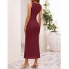image:imageZESICA Womens Summer Sleeveless Bodycon Mesh Maxi DressesWine