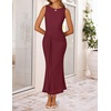 image:imageZESICA Womens Summer Sleeveless Bodycon Mesh Maxi DressesWine