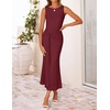 image:imageZESICA Womens Summer Sleeveless Bodycon Mesh Maxi DressesWine