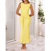 image:imageZESICA Womens Summer Sleeveless Bodycon Mesh Maxi DressesYellow