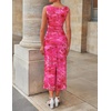 image:imageZESICA Womens Summer Sleeveless Floral Ruched Wrap Bodycon Midi DressRose