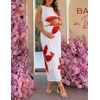 image:imageZESICA Womens Summer Sleeveless Floral Ruched Wrap Bodycon Midi DressWhite