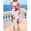 image:imageZESICA Womens Summer Sleeveless Floral Ruched Wrap Bodycon Midi DressWhite
