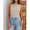 image:imageZESICA Womens Summer Sleeveless Tanks Business Casual TopsSand