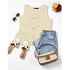 image:imageZESICA Womens Summer Sleeveless Tie Front Peplum Tank TopsApricot