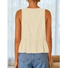 image:imageZESICA Womens Summer Sleeveless Tie Front Peplum Tank TopsApricot