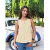 image:imageZESICA Womens Summer Sleeveless Tie Front Peplum Tank TopsApricot