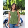 image:imageZESICA Womens Summer Sleeveless Tie Front Peplum Tank TopsArmygreen