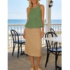 image:imageZESICA Womens Summer Sleeveless Tie Front Peplum Tank TopsArmygreen