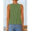 image:imageZESICA Womens Summer Sleeveless Tie Front Peplum Tank TopsArmygreen